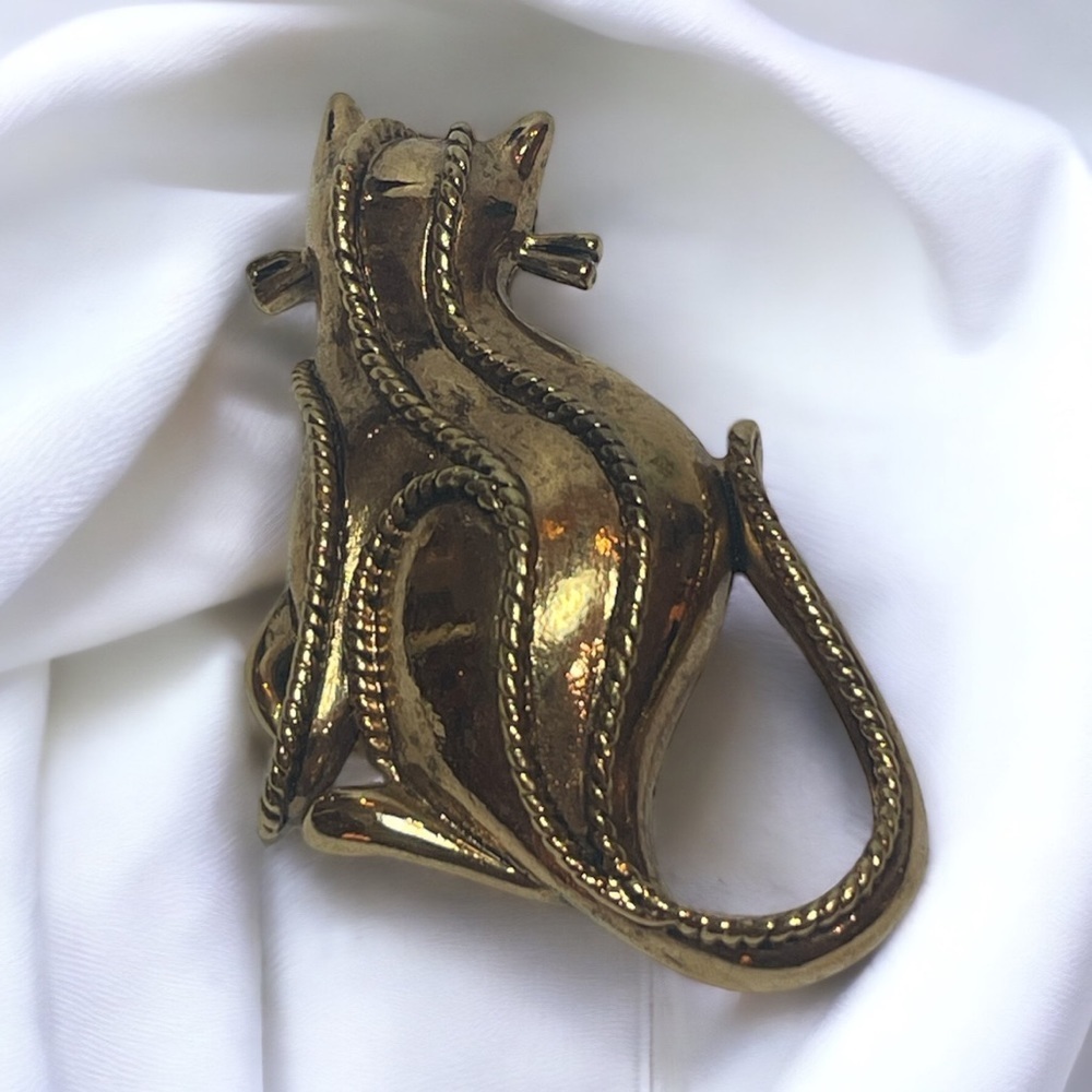 Vintage MCM Cat Brooch